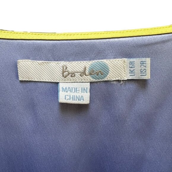 Boden Tulip Floral‎ Sheath Dress Purple Yellow Sleeveless Fully Lined Size 2 - Picture 6 of 7